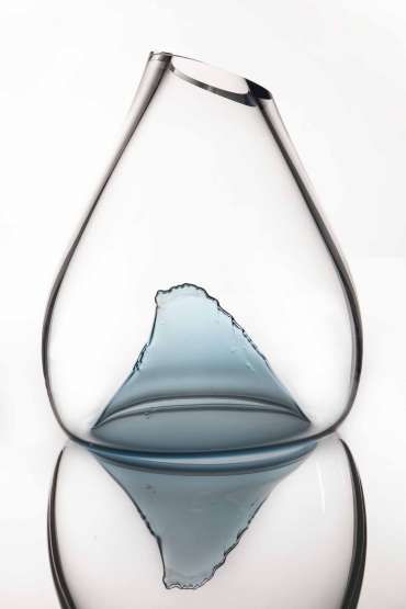 Vessel with Blue Sculptural Element by Angie Packer