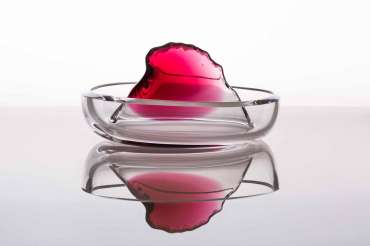Thumbnail image of Shallow Vessel with Tall Red Sculptural Element by Angie Packer
