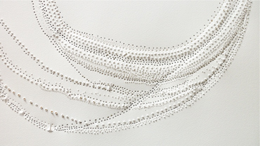 Pencil and Pin Inpacts (detail) by Gillian Adair McFarland