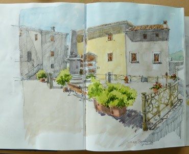 watercolour sketch by Mary Rodgers
