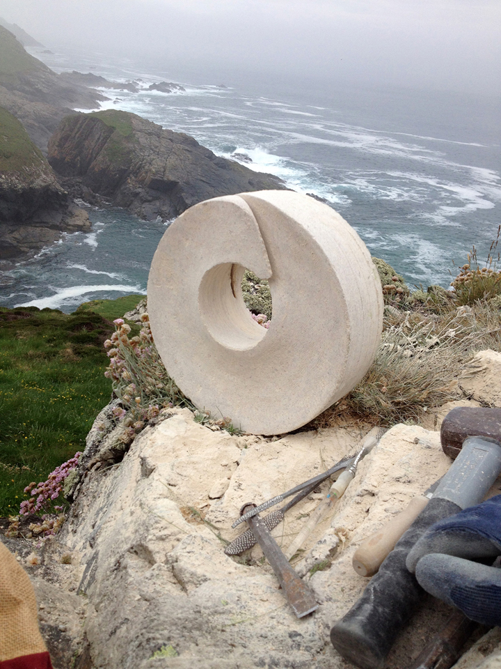 Sculpture by Michael Moralee on the Cornish coast