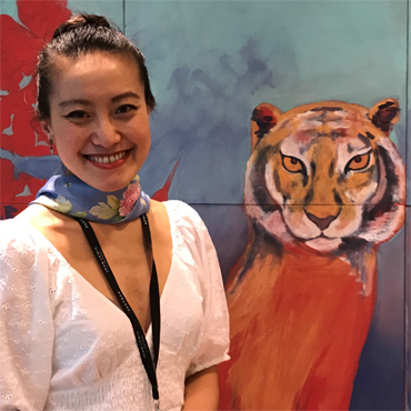 The Peony Girl and mural