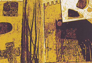 linocut by Peter Clayton
