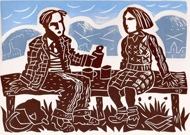 Linocut by Peter Clayton