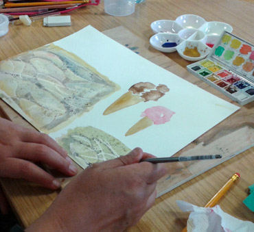 watercolour demonstration by Rita Sadler