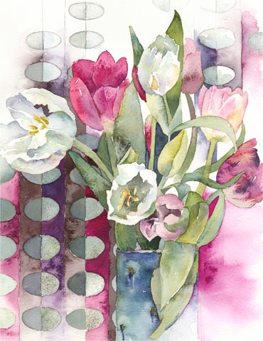 Margo's Tulips, a painting by Vivienne Cawson