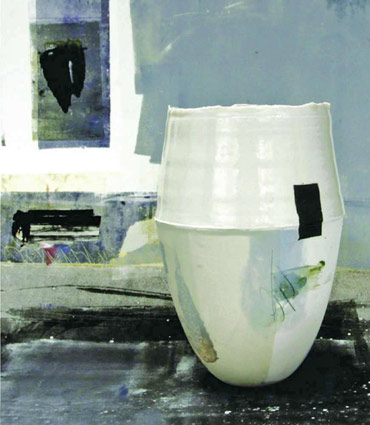 Ceramic & monoprint by Hannah Tounsend
