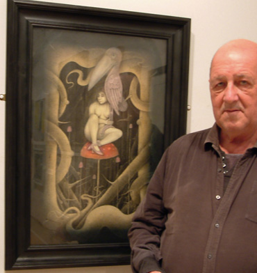 Thumbnail image of Wayne Anderson, Charles Stanley Gold Prize winner, with 'Creatures of the Night' - Annual Exhibition 2016 - Prize Winners