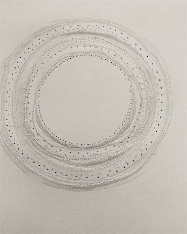 Punctured paper work by Gillian Adair McFarland