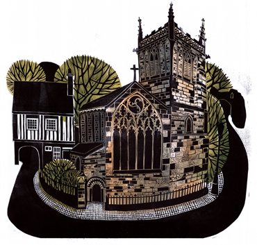 Thumbnail image of Sarah Kirby, 'St Mary de Castro and Castle Yard' (detail), linocut - LSA Annual Exhibition 2017 Prize Winners