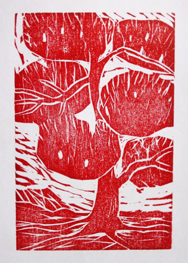 Woodblock print by Sumiko Eadon