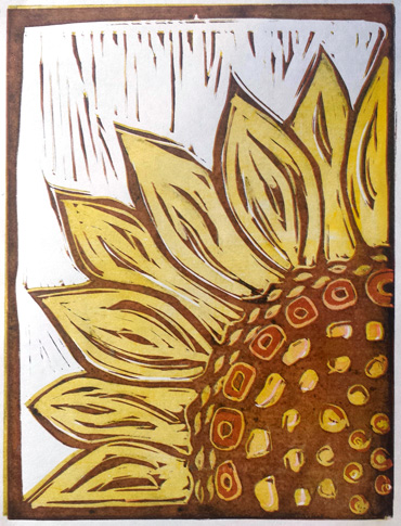 Lino print by Jo Sheppard