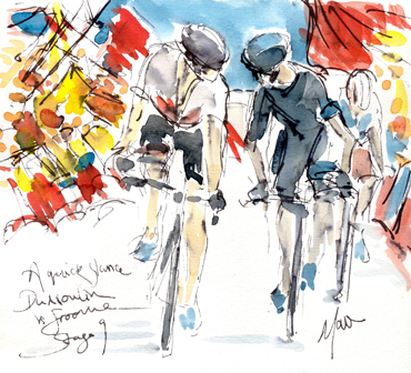 Tour de France painting by Maxine Dodd