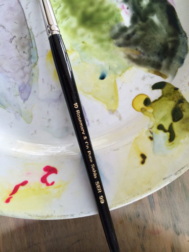 Photograph of Vivienne Cawson's watercolour equipment