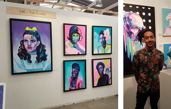 Tim Fowler with exhibition at art fair
