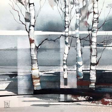 Thumbnail image of 03:  Deborah Bird, 'Winter Birches 2'  - LSA Annual Exhibition 2020 | Artwork