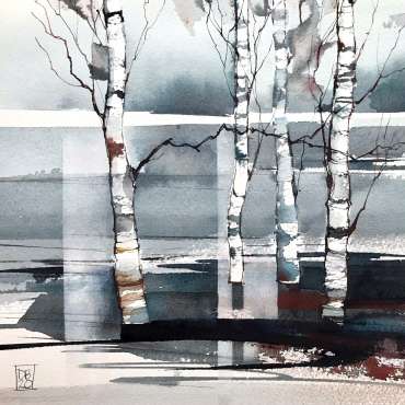 Thumbnail image of 03:&nbsp; Deborah Bird, 'Winter Birches 2'&nbsp; - LSA Annual Exhibition 2020 | Artwork