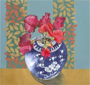 Thumbnail image of 05:&nbsp; Vivienne Cawson, 'Last of the Sweet Peas', - LSA Annual Exhibition 2020 | Artwork