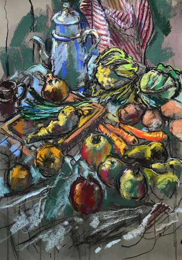 Thumbnail image of Sue Sansome, 'Fruit and Vegetables in my Summerhouse' - Inspired |  May