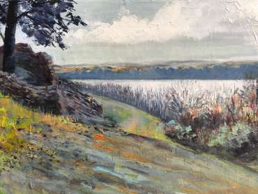 Thumbnail image of Jo Sheppard,' Cropston Reservoir' (work in progress) - Inspired | July