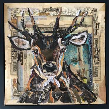 Thumbnail image of 80 &nbsp;|&nbsp; Danielle Vaughan | Solitary Stag (in Sepia and Turquoise) - LSA Annual Exhibition 2021 | Catalogue S - Z