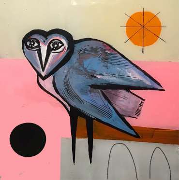 Thumbnail image of Henrietta Corbett, Blue Owl with Bridges - Inspired | March