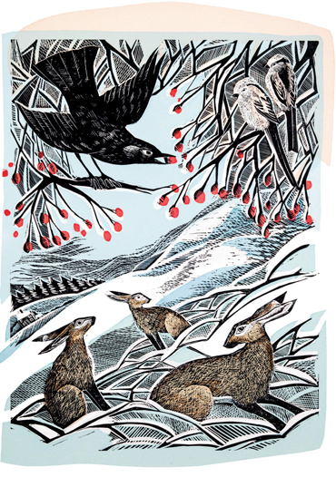Angela Harding, Winter Hares in Conversation