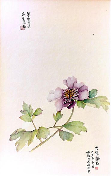 Siyuan Ren, (The Peony Girl), Peony Portrait Purple