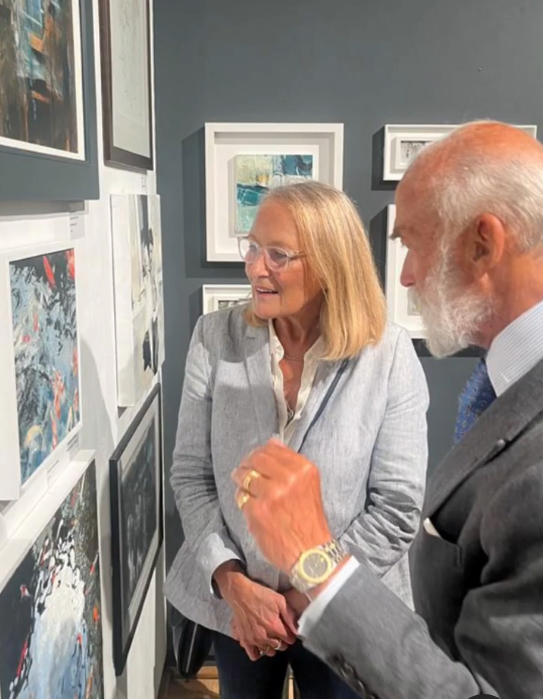 Prince Michael of Kent speaking to Lisa Timmerman