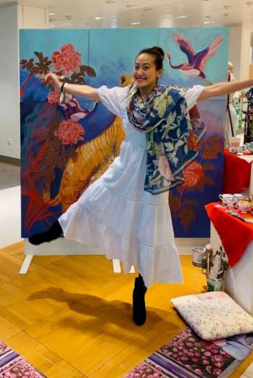 Thumbnail image of Another painting day completed! - Happy Spring Festival with John Lewis and The Peony Girl