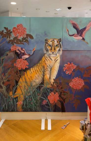 Thumbnail image of Most of the main painting is done, some finishing touches to go. . . - Happy Spring Festival with John Lewis and The Peony Girl