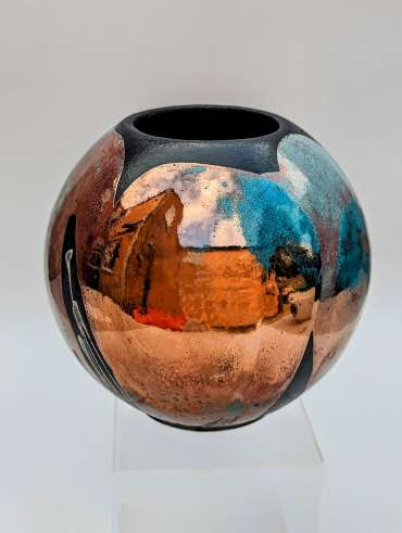 Thumbnail image of 052 Nigel Gossage | Raku Sphere - LSA Annual Exhibition 2023 | Catalogue D - J