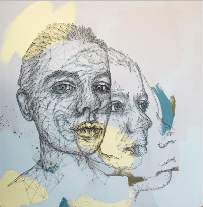 Morris-Imogen.-Self-Portrait-III.-Thread-nails-emulsion-paint-on-Garnica-board