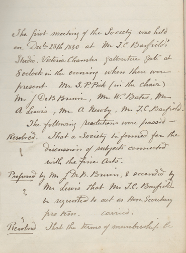 Minutes of LSA committee meeting 1881