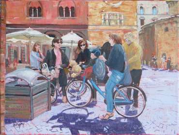 Thumbnail image of Italian Cyclists by Frank Bingley