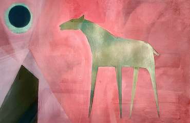 Thumbnail image of Gold Horse on Pink by Henrietta Corbett