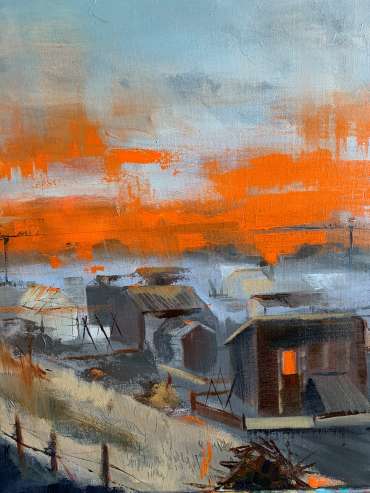 Fire, Sky and Tin Sheds by Julie Manson