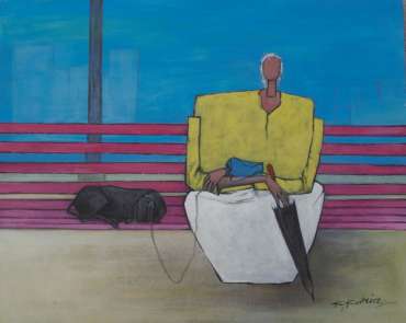 Woman on Bench by Kamal Koria