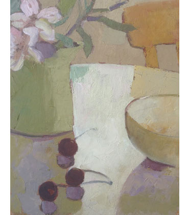 Thumbnail image of Alstroemeria and Cherries by Lesley Brooks