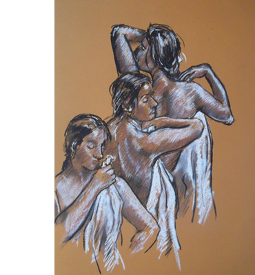 Thumbnail image of Study for 'After the Bath' by Mark Hancock