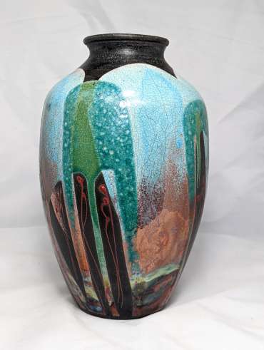Large Raku vessel by Nigel Gossage