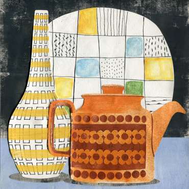 Midwinter Plate, Poole Vase and Hornsea Teapot by Victoria Whitlam