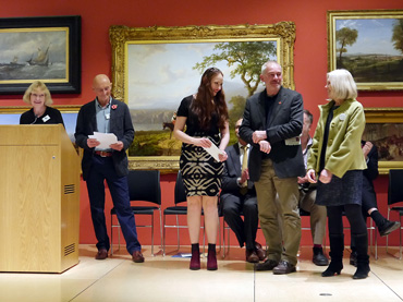 Thumbnail image of From Left: Sarah Levitt, Trevor Bent, Tiffany Tangen, Marck Geary and Gillian Geary of West End Gallery - Preview Evening: LSA Annual Exhibition 2016