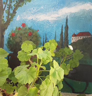 Thumbnail image of Mural by George Sfougaras in Potamies - Art Abroad - George Sfougaras Paints In Potamies
