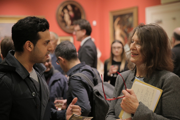 Thumbnail image of Vishal Joshi with LSA Chair Suzanne Harry - LSA Annual Exhibition 2017 Preview Evening
