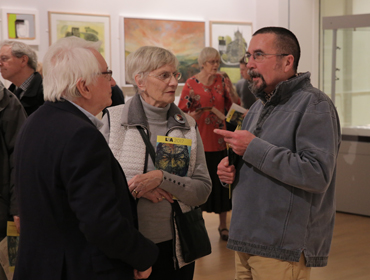 Thumbnail image of John Hind, Mary Hind, Dylan Waldron at the preview of LSA Annual Exhibition 2017 - LSA Annual Exhibition 2017 Preview Evening