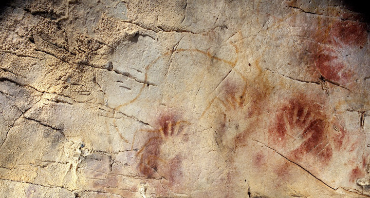 Hand prints from El Castillo cave
