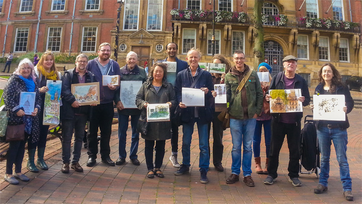 Urban sketchers in Leicester