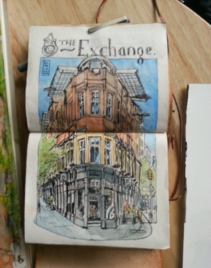 Thumbnail image of Con McEwan - Over 30 Urban Sketchers In Leicester's First Sketchcrawl