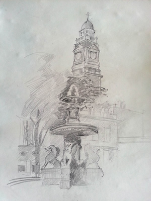 Thumbnail image of John Nixon - Over 30 Urban Sketchers In Leicester's First Sketchcrawl